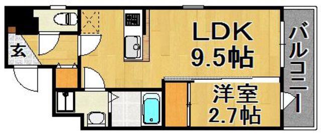 CLASSIER STYLE 平尾駅前(1LDK/4階)の間取り写真