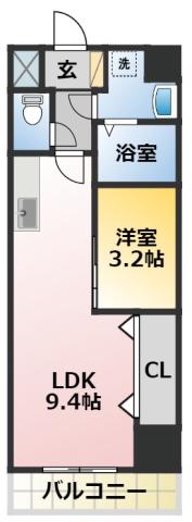 レジデンス悠海(1LDK/3階)の間取り写真