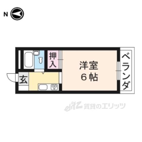 グランヴィラ桃山(1K/3階)の間取り写真