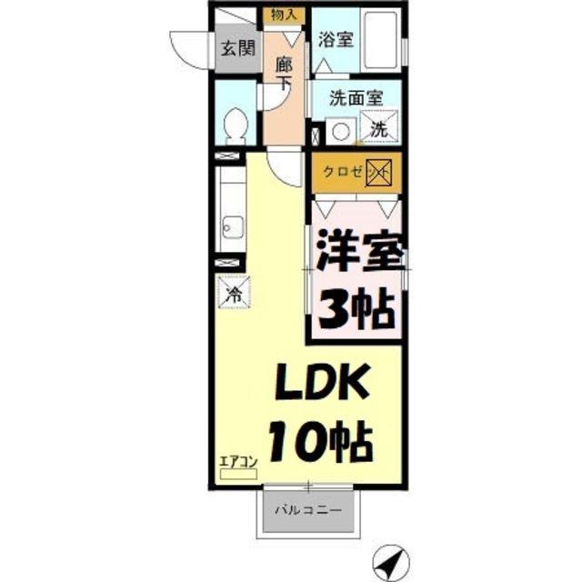パークサイドK(1LDK/1階)の間取り写真