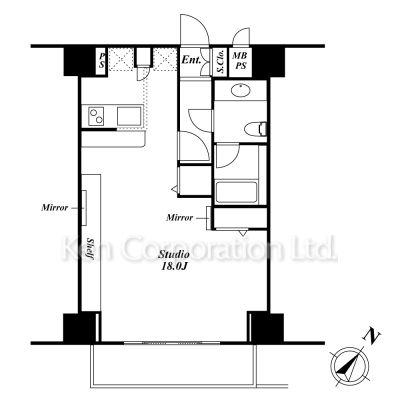 ROPPONGI RESIDENCES(ワンルーム/11階)の間取り写真