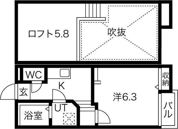 クレオ日比野CREO日比野(1K/2階)の間取り写真