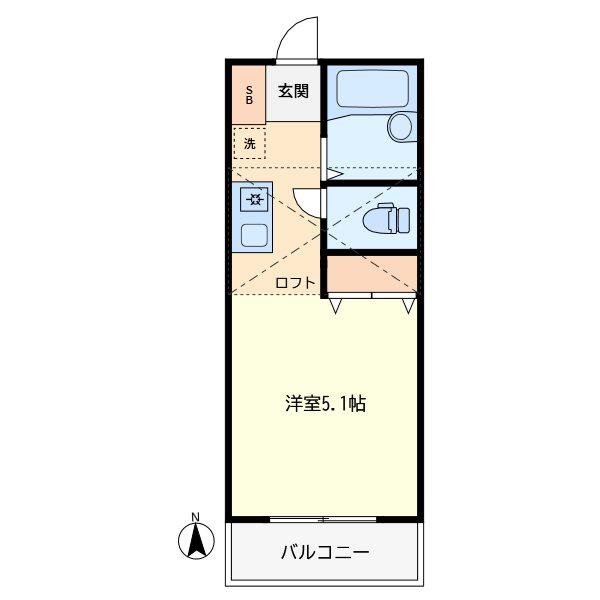ピュアハイツ(1K/2階)の間取り写真