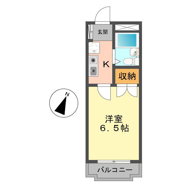 リバティーハウス(1K/5階)の間取り写真