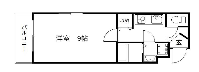 チコーベルメゾン東山(1K/2階)の間取り写真