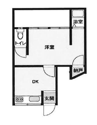 板橋区小豆沢4丁目不動産(1DK/1階)の間取り写真