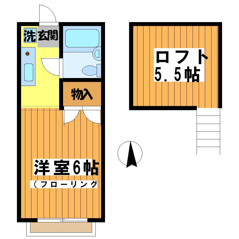 レジデンスオガサワラ(1K/1階)の間取り写真