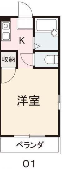 コート扇町II(1K/1階)の間取り写真