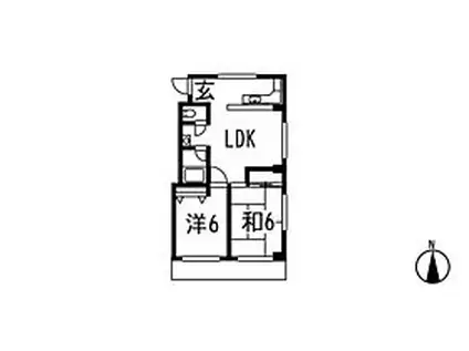 コーゴビル(2LDK/3階)の間取り写真