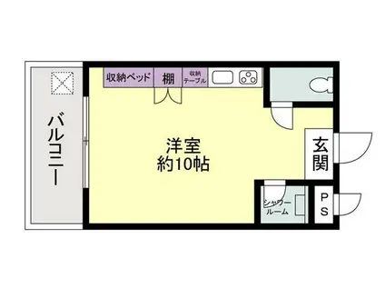 ポプリオンガーデン(ワンルーム/2階)の間取り写真