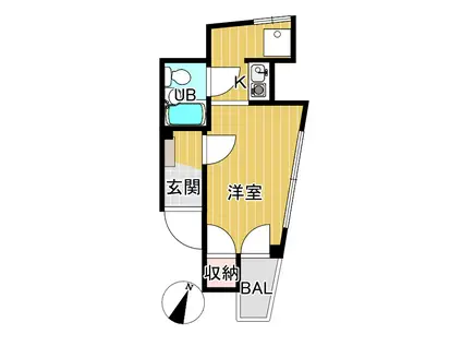 カワシマビル(ワンルーム/4階)の間取り写真
