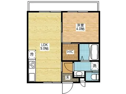 MODERN PALAZZO矢上(1LDK/1階)の間取り写真