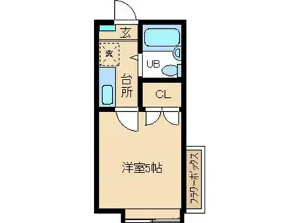 ベルツリーハイム(1K/1階)の間取り写真