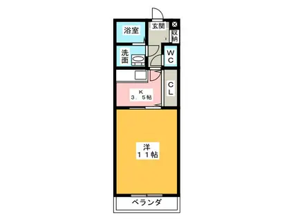 リアライズ掛川III(1K/5階)の間取り写真