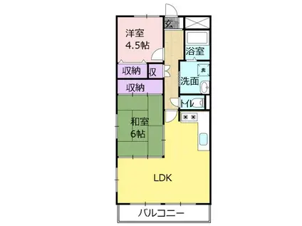 グランパル壱番館(2LDK/1階)の間取り写真