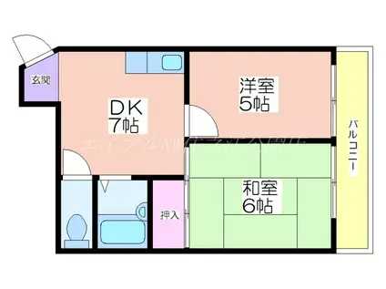 レジデンス近藤(2DK/2階)の間取り写真