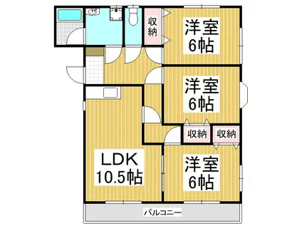 アップルベリー(3LDK/2階)の間取り写真