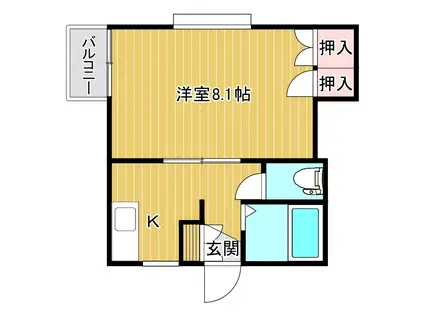 アパートメントイースト(1K/1階)の間取り写真