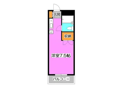 キャトルセゾン清瀬(ワンルーム/4階)の間取り写真