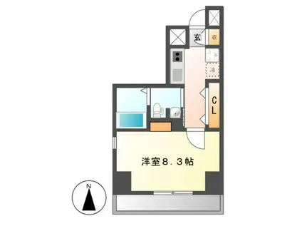 GRAN 30 NAGOYA (1K/8階)の間取り写真