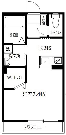 メルベイユ南太田(1K/2階)の間取り写真