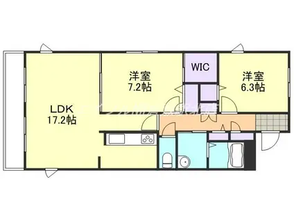 ラヴィ―タ(2LDK/1階)の間取り写真