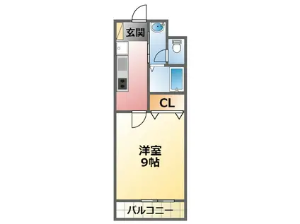 キャッスルプラザ甲子園アネックス(1K/2階)の間取り写真