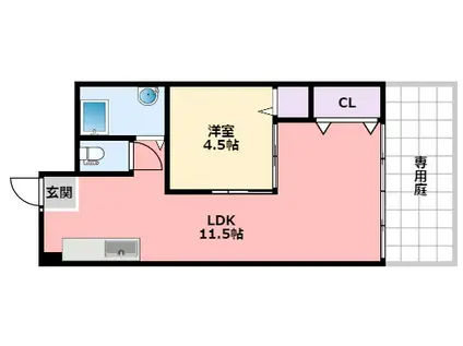 みのりマンション(1LDK/1階)の間取り写真