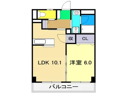 サンカーントゥ(1LDK/2階)の間取り写真