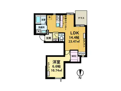 ソルバ和泉(1LDK/1階)の間取り写真