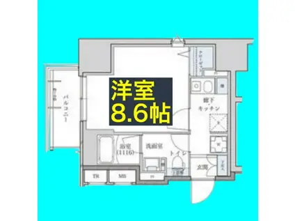 パークアクシス新栄(1K/4階)の間取り写真