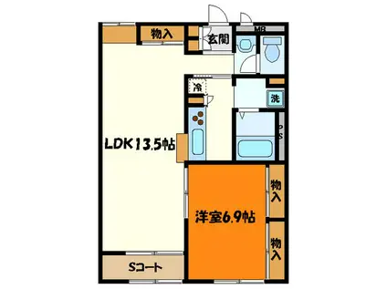 レオパレス柳澤(1LDK/2階)の間取り写真
