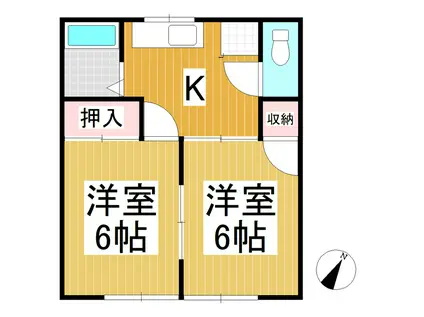 コーポ和光(2K/1階)の間取り写真