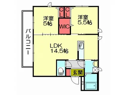 シャーメゾンアイ(2LDK/1階)の間取り写真