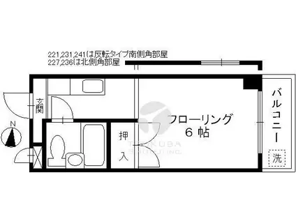 第2長島ビル(1K/2階)の間取り写真