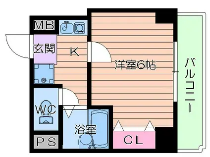 ブランシェ天満(1K/3階)の間取り写真