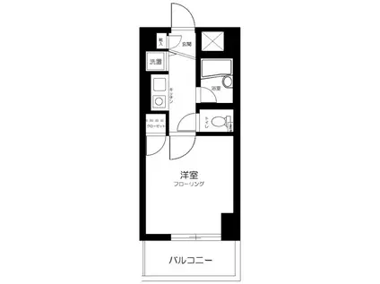 プレール西新宿(1K/3階)の間取り写真