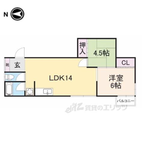 ヴィラアロー(2LDK/2階)の間取り写真