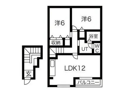 ヴィラ霞(2LDK/2階)の間取り写真
