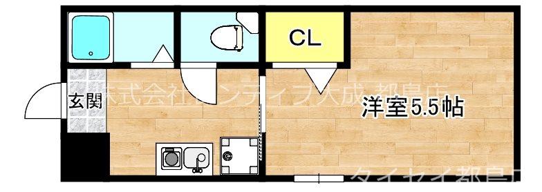 変なアパート内代(1K/2階)の間取り写真