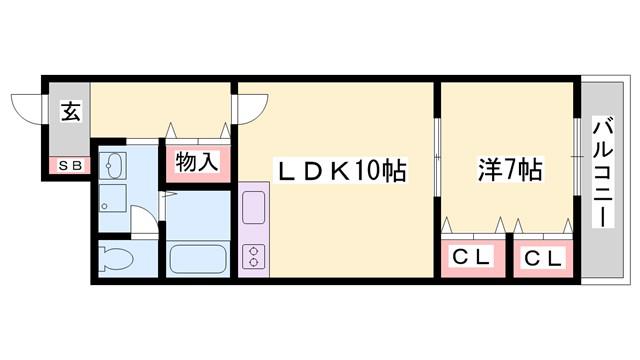 上野マンション(1LDK/2階)の間取り写真
