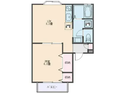 ザイエンス笹川(1LDK/2階)の間取り写真