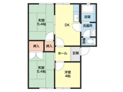 ディアス城山(3DK/1階)の間取り写真