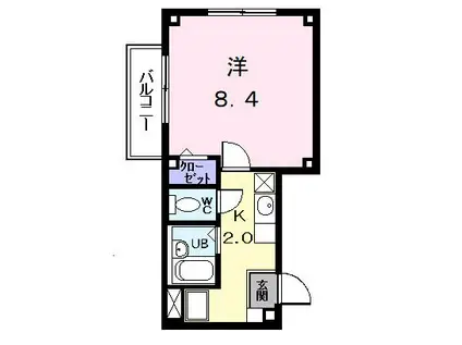 アヴェニールSK(1K/1階)の間取り写真