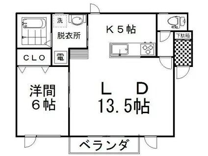 OTAFUKU 一番館(1LDK/1階)の間取り写真