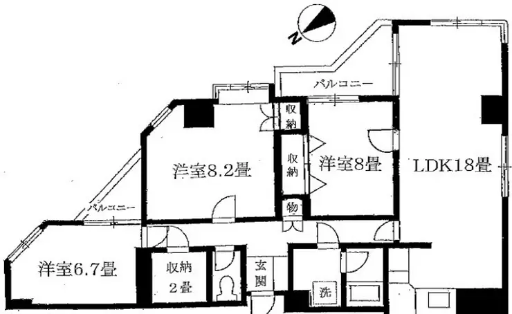 フレンドパレス 7階階 間取り