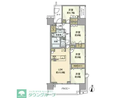 グレーシア藤沢鵠沼(4LDK/17階)の間取り写真