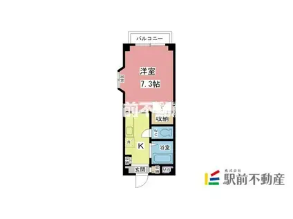 エスポワール鍋島(1K/1階)の間取り写真