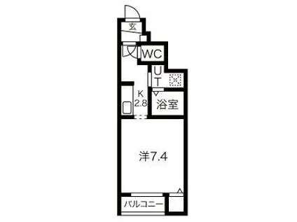 レグランド(1K/1階)の間取り写真