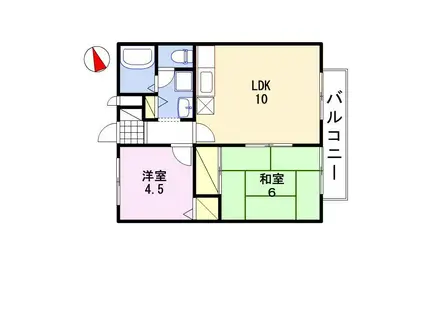 アーバンライフ吉田(2LDK/1階)の間取り写真